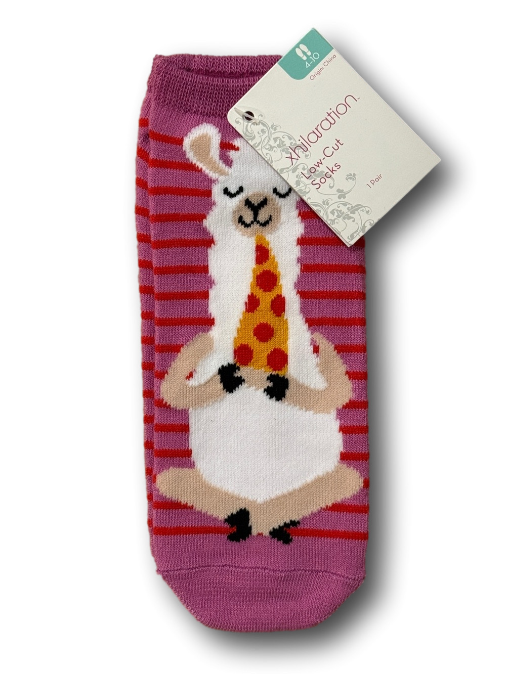 3/$15 Yoga Llamas Eating Pizza Funny Novelty Low-Cut Ankle Socks - NWT